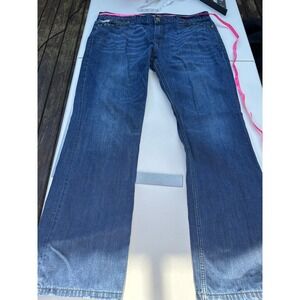 Blac Label Authentic Mens Jeans 40 Dark Wash‎ Distressed Snakeskin Trim Straight